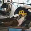 Chip and a student settle into nap pods in The Rec