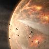 artist’s impression of a planet early in its history