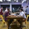 students socialize at the New Venture Challenge kickoff