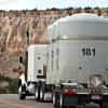 Nuclear waste being transported on a truck