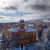 Old Main and CU Boulder campus take from drone.