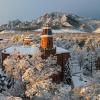 Old Main dusted with snow