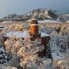 Old Main in the winter.