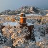 Old Main covered in snow