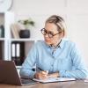 Person taking a training online