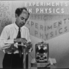 Clips of Professor Frank Oppenheimer in his video series explaining various experiments in the Library of Experiments