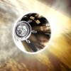 Artist's depiction of the Orion capsule reentering Earth's atmosphere