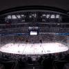 Hockey players on the Pepsi Center rink