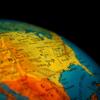 Globe showing map of United States