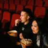 Watching a movie.