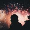 Person watching fireworks