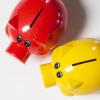 Stock photo of two piggy banks.