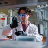 Cooper Thome in the lab
