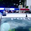 A police car and lights.