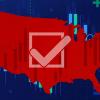 Illustration of United States of America with checkmark