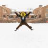 Chip jumping in the snow