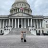 Professor Sona Dimidijan and Psychologist Julia Zigarelli stand in front of the capitol.