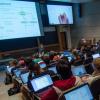 Classroom with images projected on screen