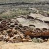 Ancient ruins are seen in part of Chaco Canyon.