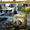 Gold CU pumpkin on campus