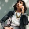 Professional woman talks on phone