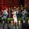 Clint Holmes, Take 6, Nnenna Freelon and Tom Scott performing during a Ray Charles tribute concert