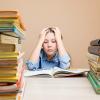 young student frustrated while studying