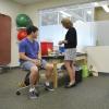 Students attend a free flu shot clinic at the Rec Center. 