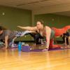 campus community members partake in a yoga class at the Rec