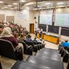 a class in a large lecture hall