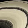 A close up of Saturn's rings