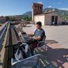 Student studies on UMC rooftop terrace