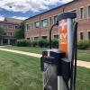 Electric vehicle charging station on campus