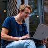 person on laptop
