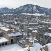 Snowy campus aerial
