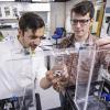 A picture of scientists working on soft robots