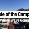 State of the Campus text with blurred image of campus as background