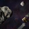 A satellite and asteroid
