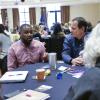 CU community members participate in a discussion about The Campus Cultural Climate: Create a Community That Embodies 'Making Excellence Inclusive' with Dyonne Bergeron, 12:30 - 1:45 pm in UMC 235. (Photo by  Patrick Campbell/University of Colorado)