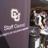Staff Council banner on Dirk's patio at the Center for Community.