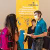 Student at a career fair
