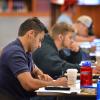 students studying in library