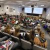 Classes are back in session like this Chemistry class in Chem 140 at the University of Colorado Boulder. (Photo by Casey A. Cass/University of Colorado)