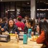 Students eating in one of the campus dining halls