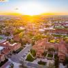 sunrise over campus