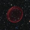 Bubble of expanding gas created by a supernova.