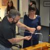 Teachers work on a project