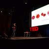 A person gives a TED talk