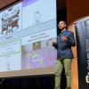 Graduate student competing in the Three Minute Thesis competition