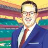 Illustration of Tom Garfinkel at Miami Dolphins stadium